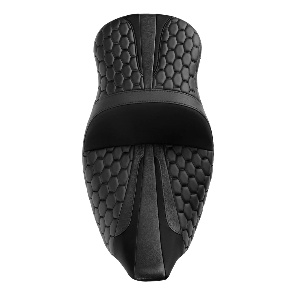 Black Driver Passenger Seat for Harley Touring Street Road Glide Trike (2009–2023)