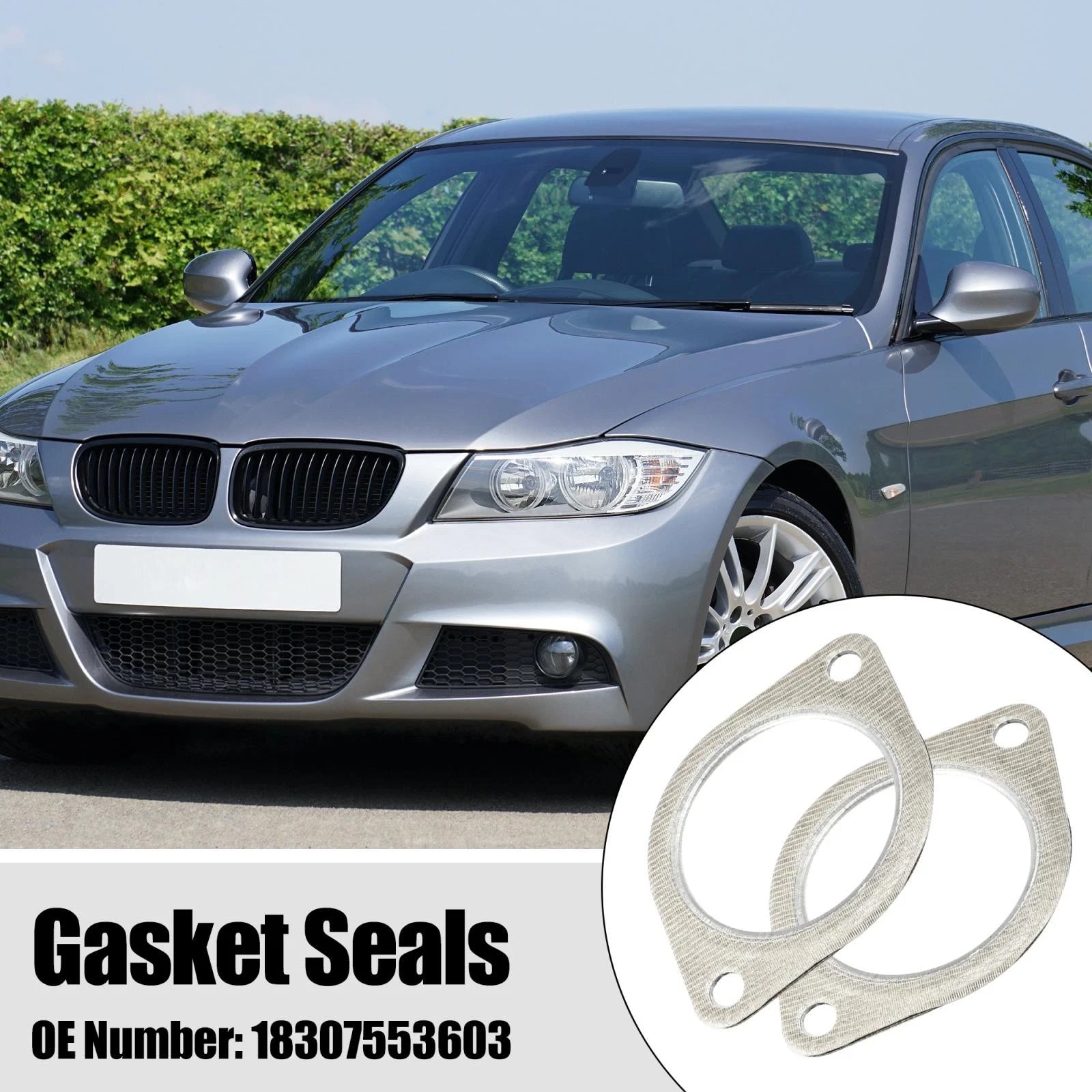 2pcs Exhaust Pipe Flange Gasket Seal for BMW E60 E71 E82 E88 (2008–2017) NO. 18307553603