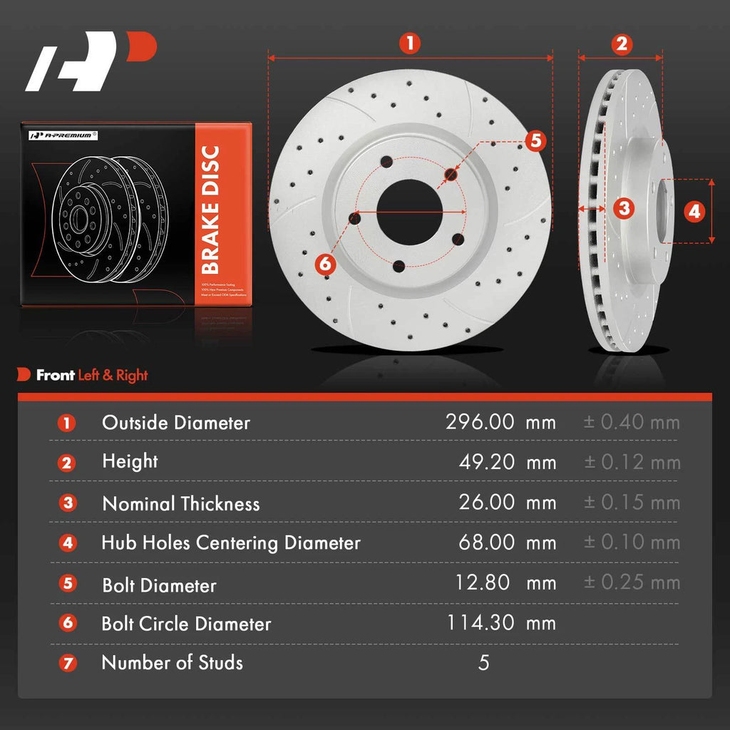 Front Drilled Brake Rotors for Nissan Altima (2013–2023)