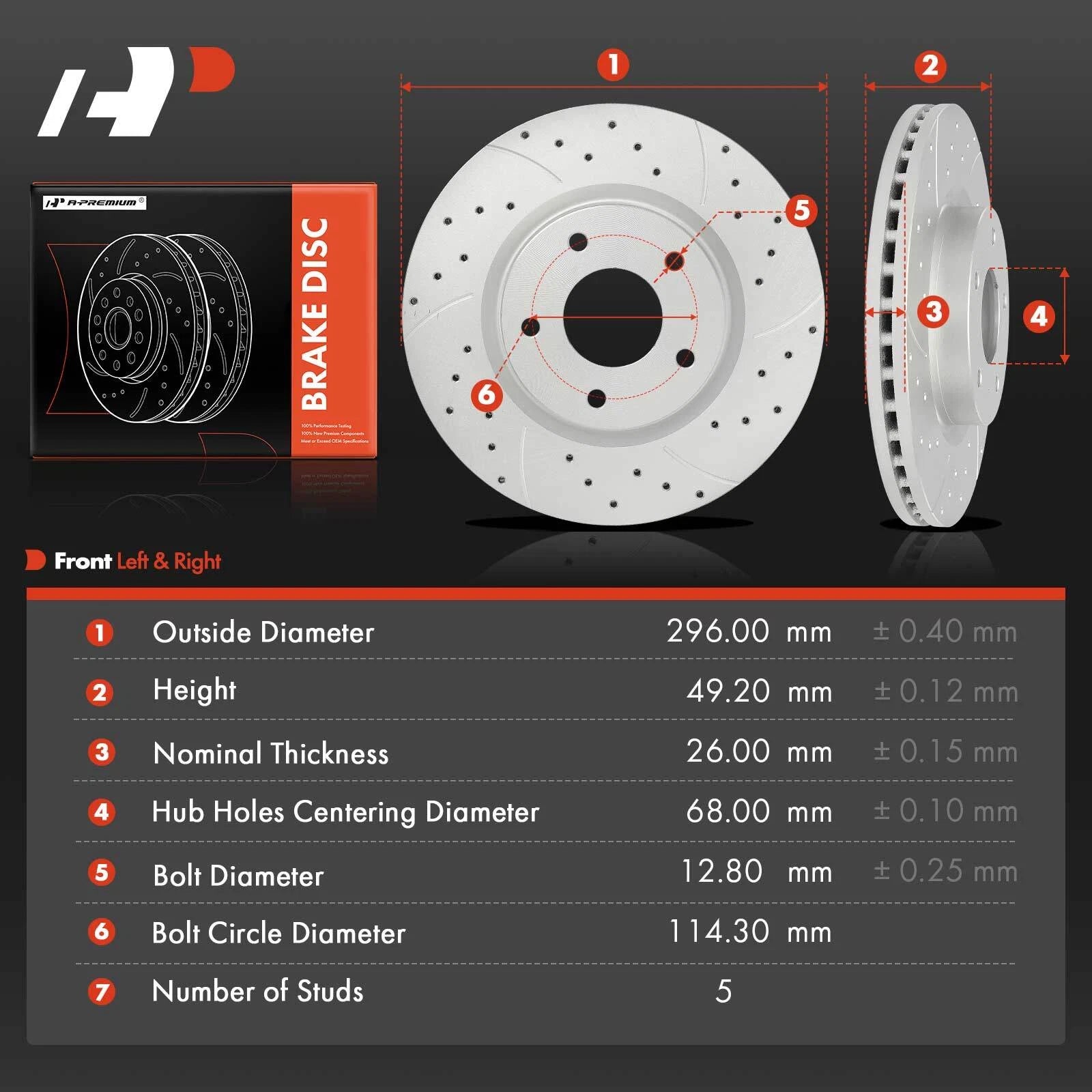 Front Drilled Brake Rotors for Nissan Altima (2013–2023)