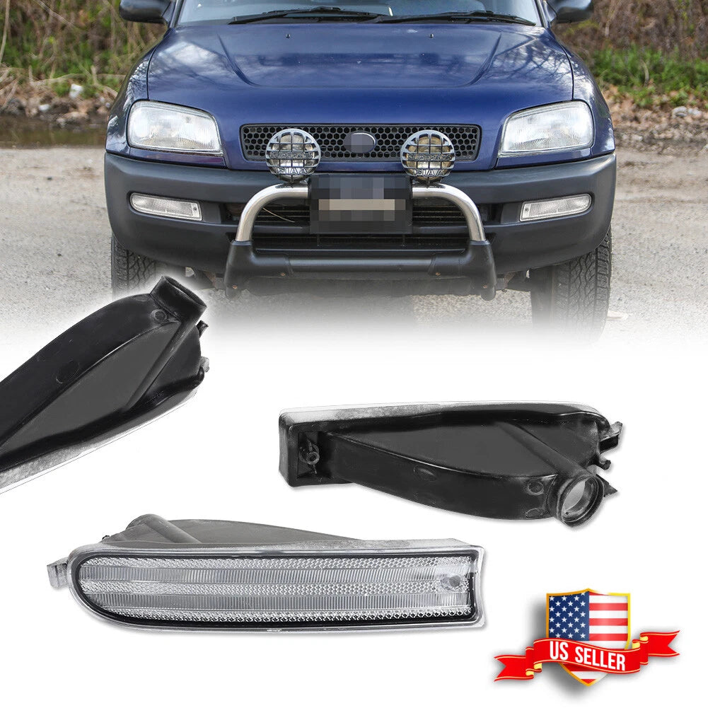 Set of 2 Front Bumper Turn Signal Lights for Toyota RAV4 (1996–1997)