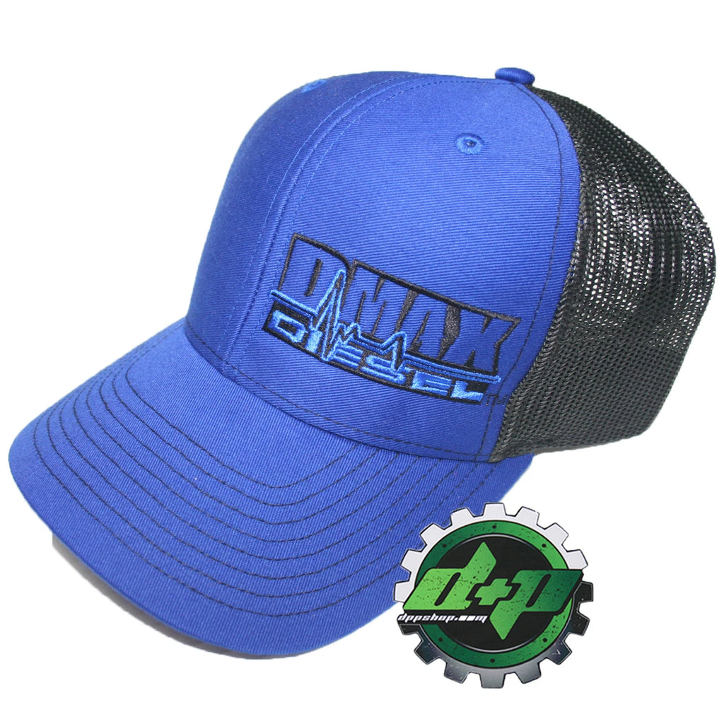Duramax Diesel Trucker Hat Blue Black Mesh Snapback Cap