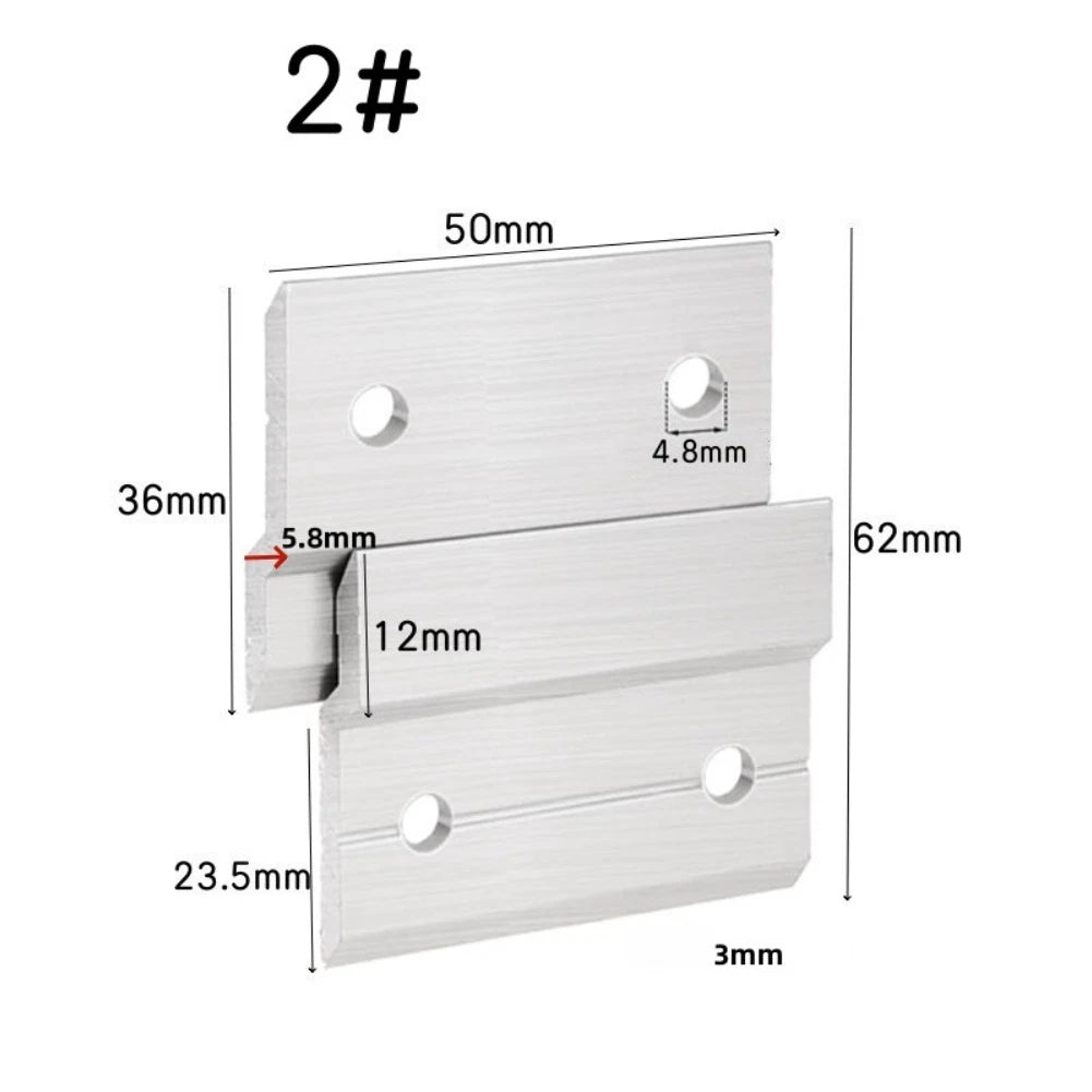 Set of 2 Aluminum Alloy Z Shaped Wall Panel Brackets for Display Mounting