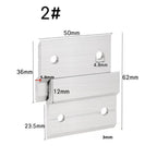 Set of 2 Aluminum Alloy Z Shaped Wall Panel Brackets for Display Mounting