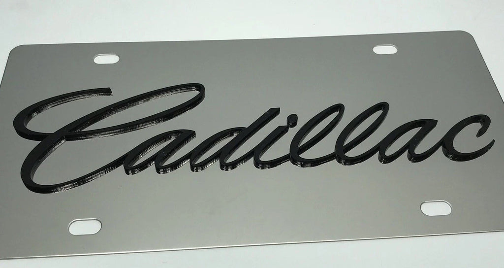 3D Chrome Black License Plate Frame Front for Cadillac (2009–2021)