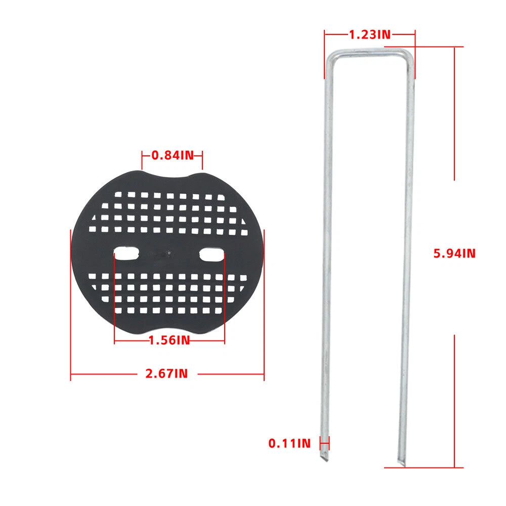 Set of 201 Garden Stakes for Landscape Use with Gasket Washer Caps