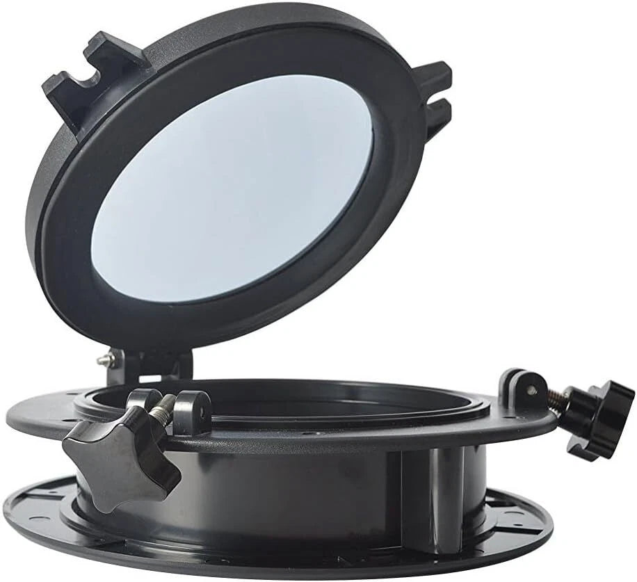 10" Round Opening Portlight Porthole Window for Boats (ABS Plastic, Tempered Glass)