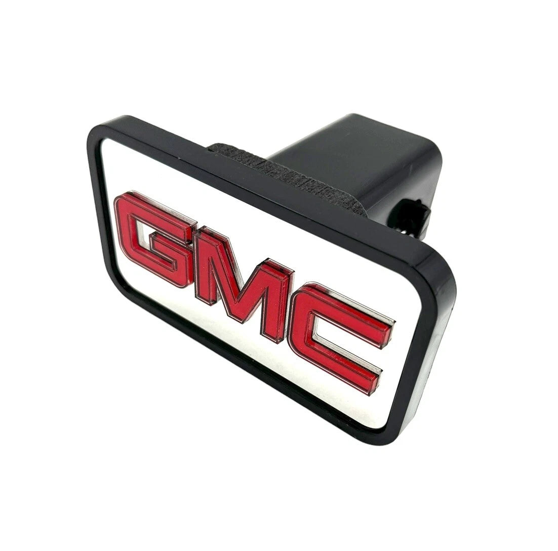 Tow Hitch Cover ABS Mirrored w Red GMC Emblem for 2" Receivers (2–)