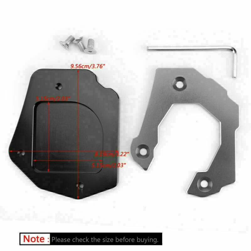 Sidestand Plate Kickstand Extension Pad for BMW F800GS (2008–2016) Chrome T9