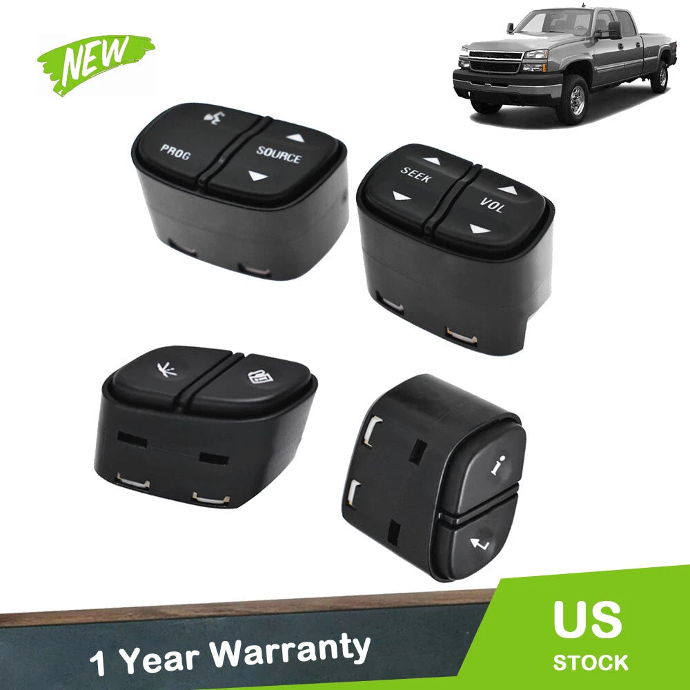 4X LED Steering Wheel Radio Volume Control Switch for GMC Silverado