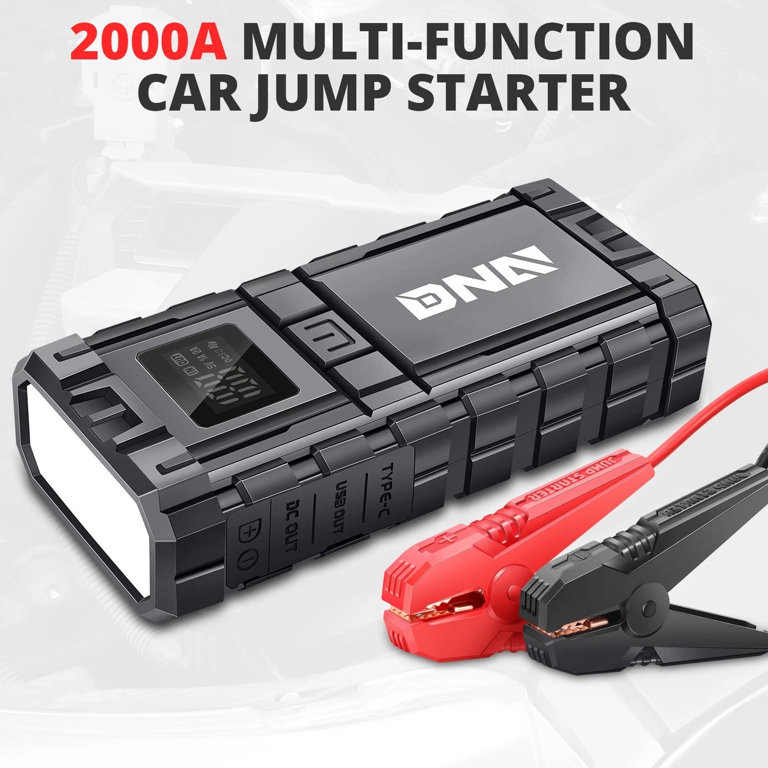 20000 mAh 12V Car Jump Starter with Multi-Function Ports for Universal Use