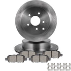 Set of 4 Rear Disc Rotors and Ceramic Brake Pads for Nissan Murano Pathfinder Quest FX35