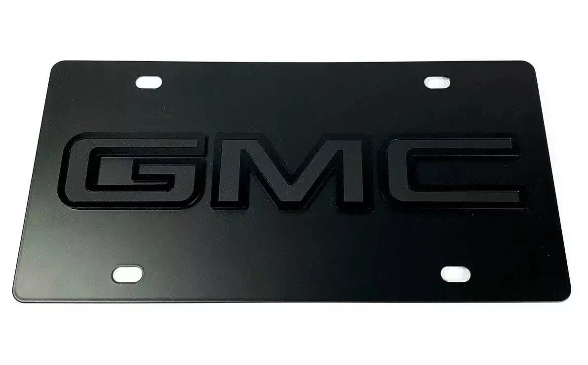 GMC License Plate Emblem Premium Black 3D Logo for Sierra (2014–2020)