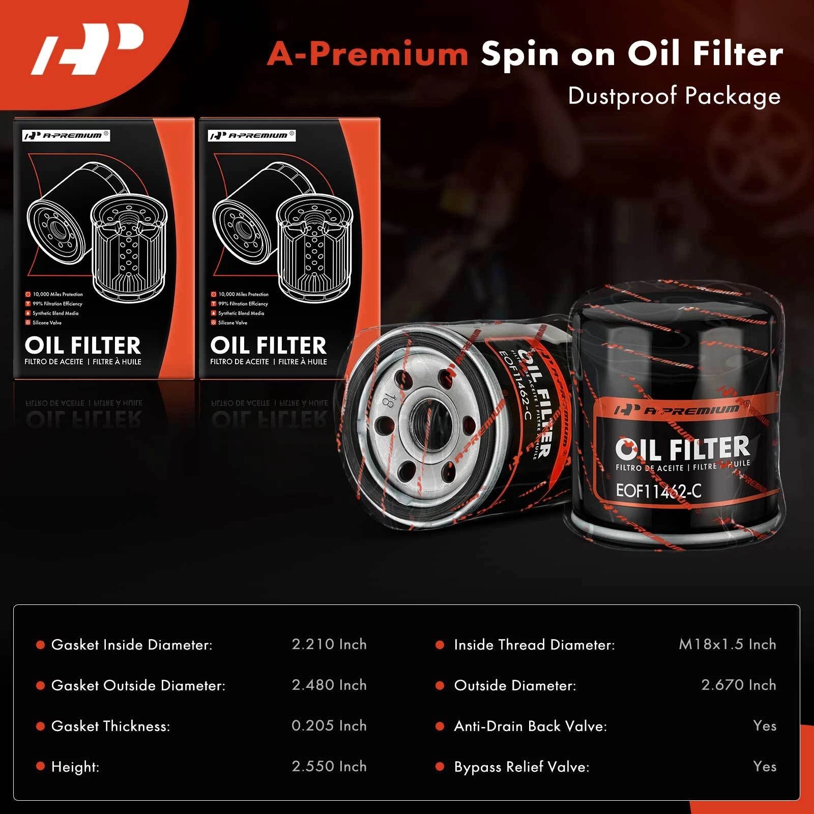 2X Engine Oil Filter for Chevrolet Spark (2013-2015)