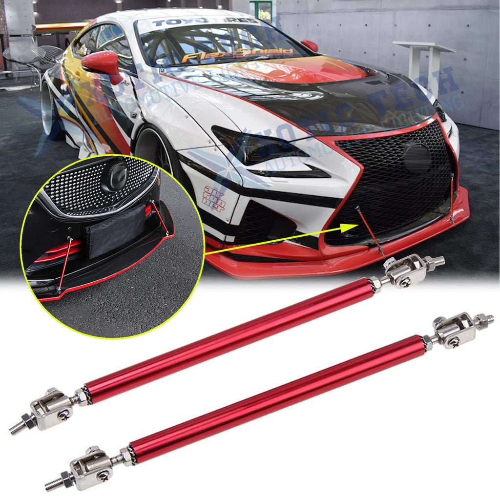 Red Bumper Lip Splitter Rod Strut Tie Bar Support for Lexus IS250-IS350 (2006–2015)