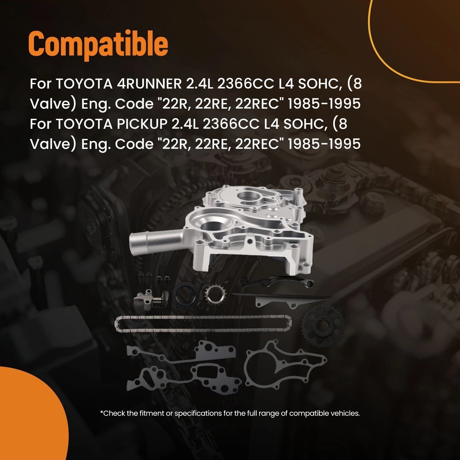 Engine Timing Chain Kit with Sprocket for Toyota 4Runner/Pickup (1985–1995)