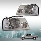 Clear Chrome Headlights for Ford F150 Lincoln Mark LT (2004–2008)
