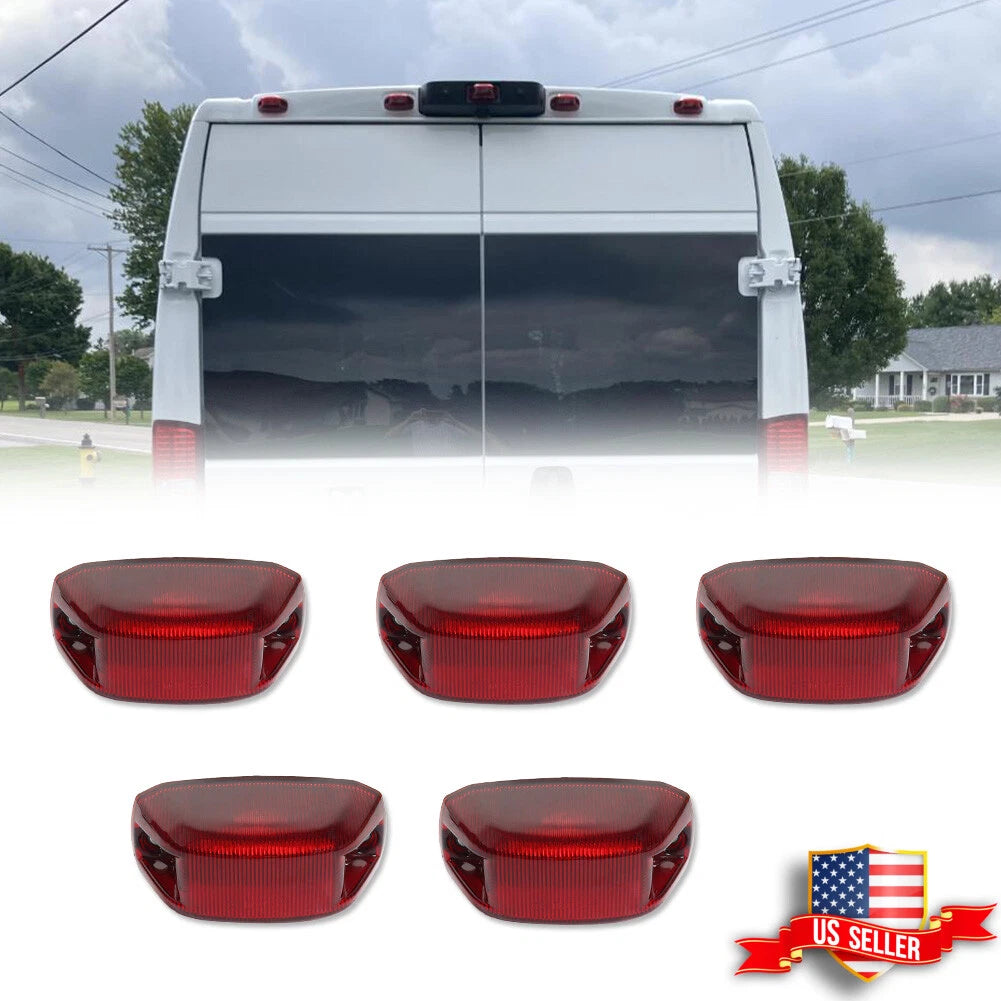 5X Red Rear Cab Roof Marker Running Lights for Ram ProMaster 1500 2500 3500 (2014–2023)