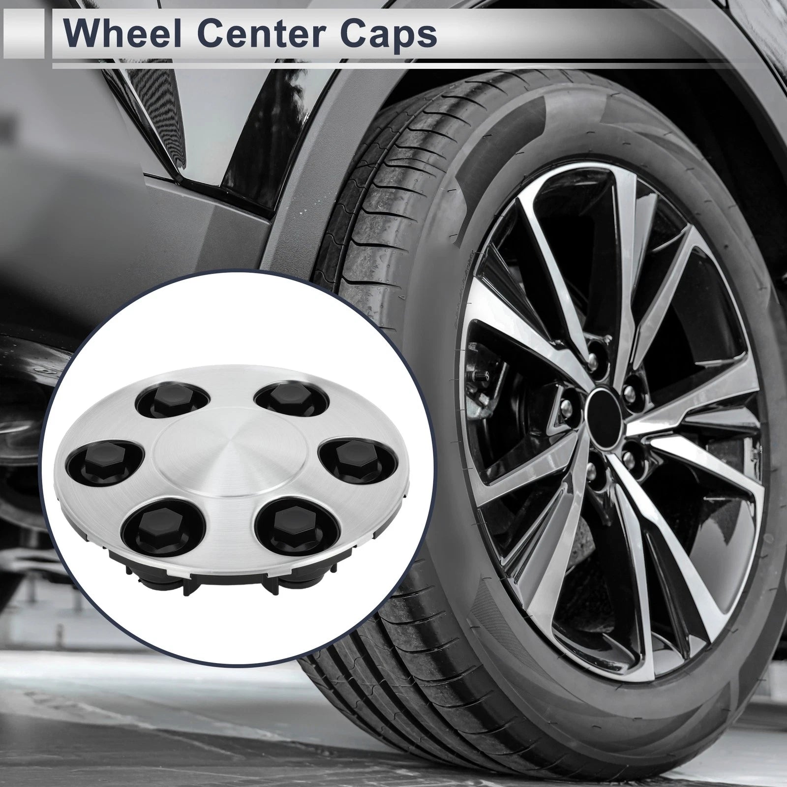 Wheel Center Caps for Chevrolet Tahoe (2007–2013) 1Pc Silver Tone Plastic