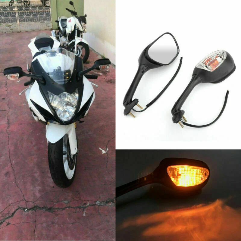 Turn Signal Mirrors for Suzuki GSXR 600 750 2006–2014 GSXR 1000 2005–2014 BLK T9