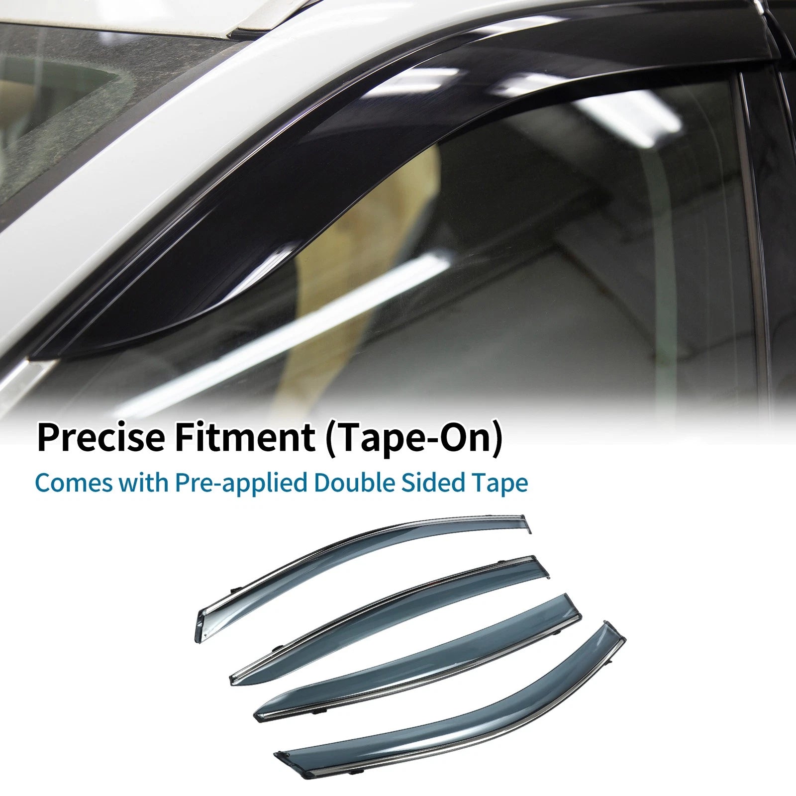 Set of 4 Window Deflectors for Nissan Altima (2019–2023) Black Vent Visor