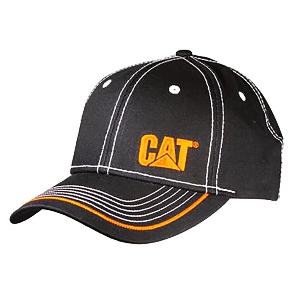 Caterpillar CAT Equipment Cap/Hat Black & Orange with White Stitch