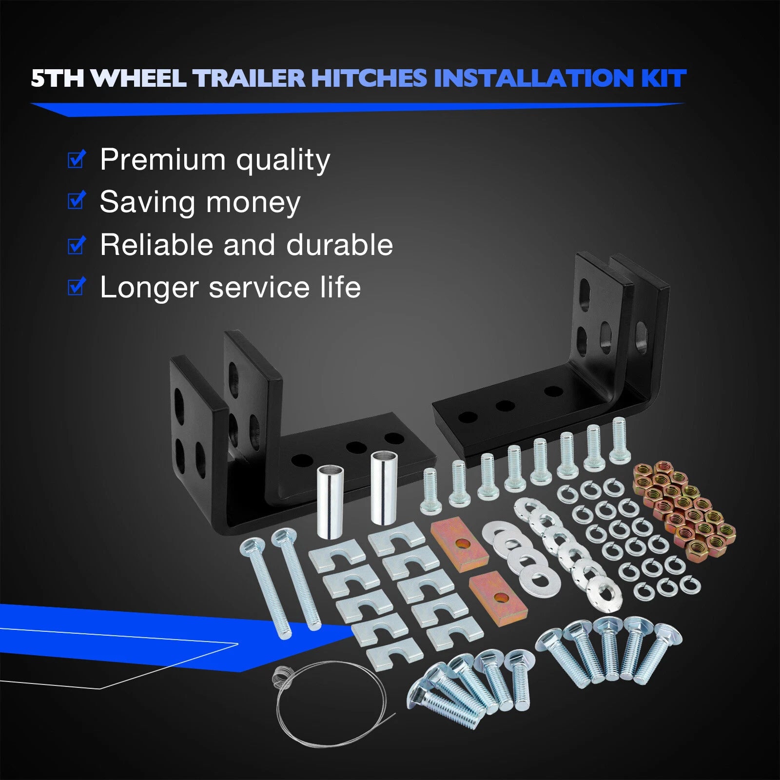 Fifth Wheel Mounting Rail Kit for Trailer Hitch (2000-2023)