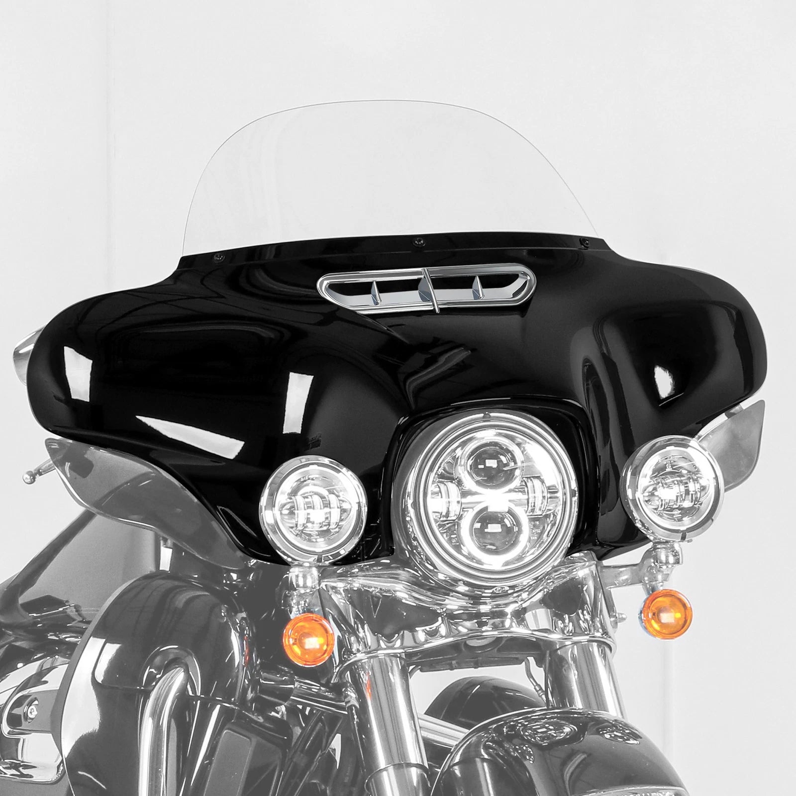 Vivid Black Front Batwing Outer Fairing for Harley Touring Street Glide (2014–2024)