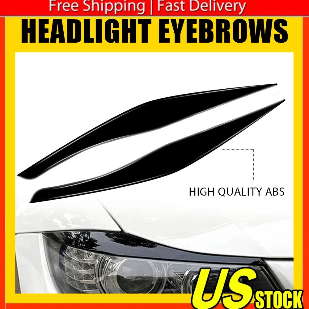 Gloss Black Headlight Eyelid Trim for BMW 3 Series (2005–2012)