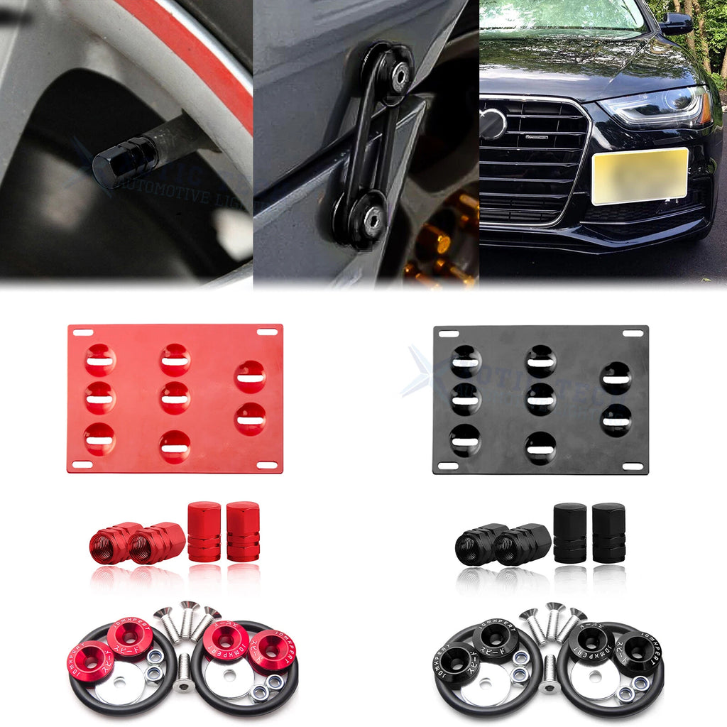 Tow License Plate + Air Valve Cap + Release Fastener for Audi TT MK2 (2006–2014)