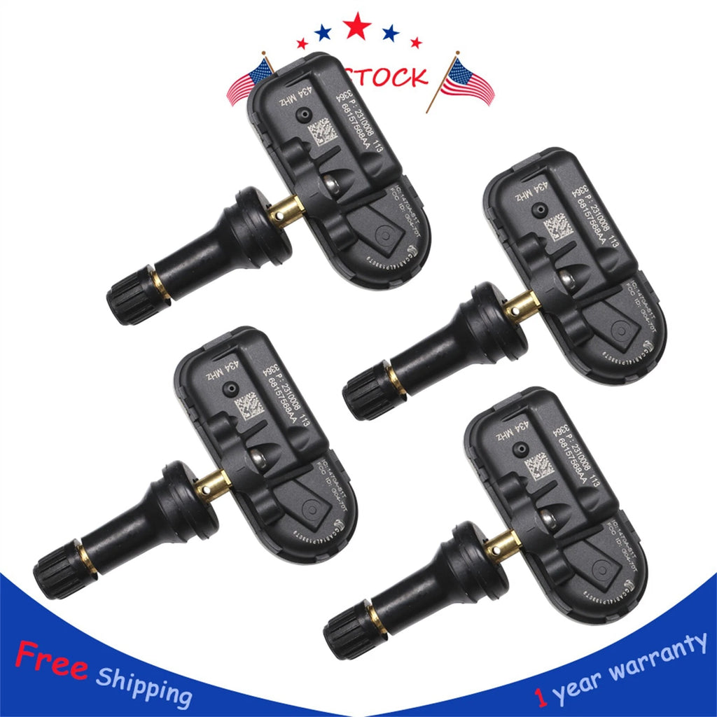 Set of 4 TPMS Tire Pressure Sensors for Dodge Ram 1500 2500 3500 (2014–2018)
