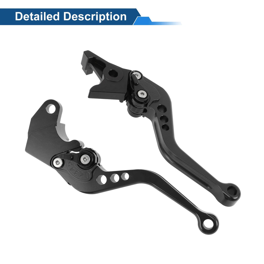 Adjustable Short Brake Clutch Levers for Suzuki GSXR600 (1997–2003) Solid Black