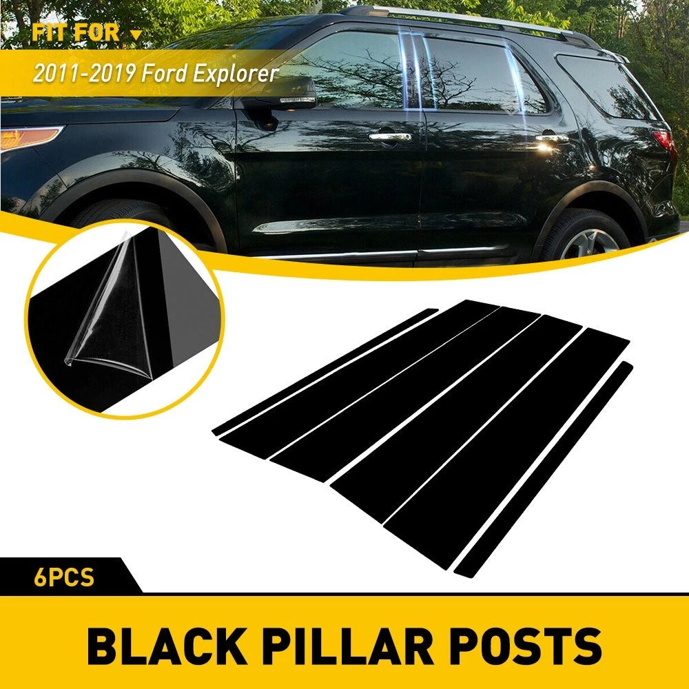 Set of 6 Pillar Post Covers for Ford Explorer (2011–2019) PC Plastic