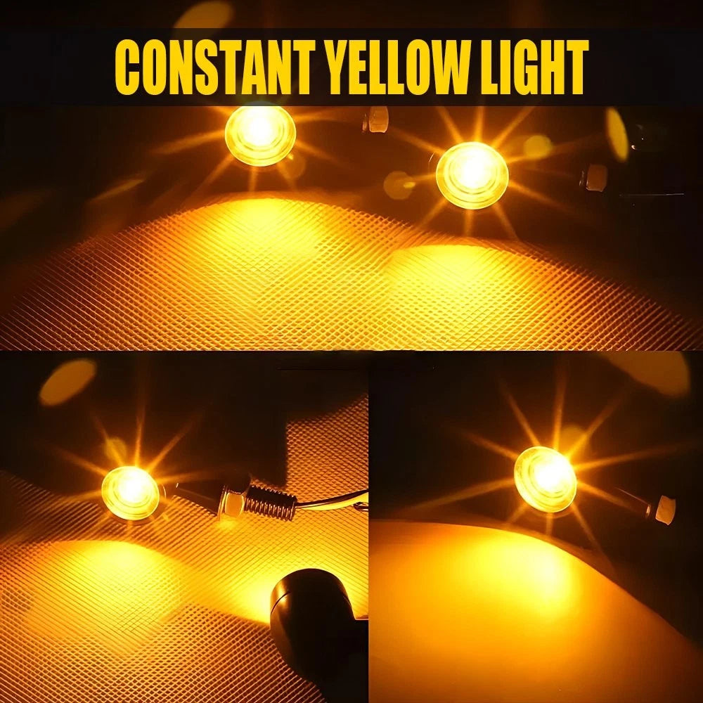 2X Black Motorcycle Turn Signal Lights for PY (Mini Bullet Amber)