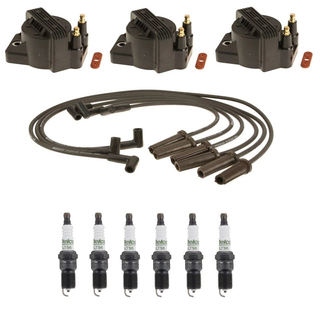 Set of 3 Ignition Coils & 6 Spark Plugs for Chevy Oldsmobile 3.8L