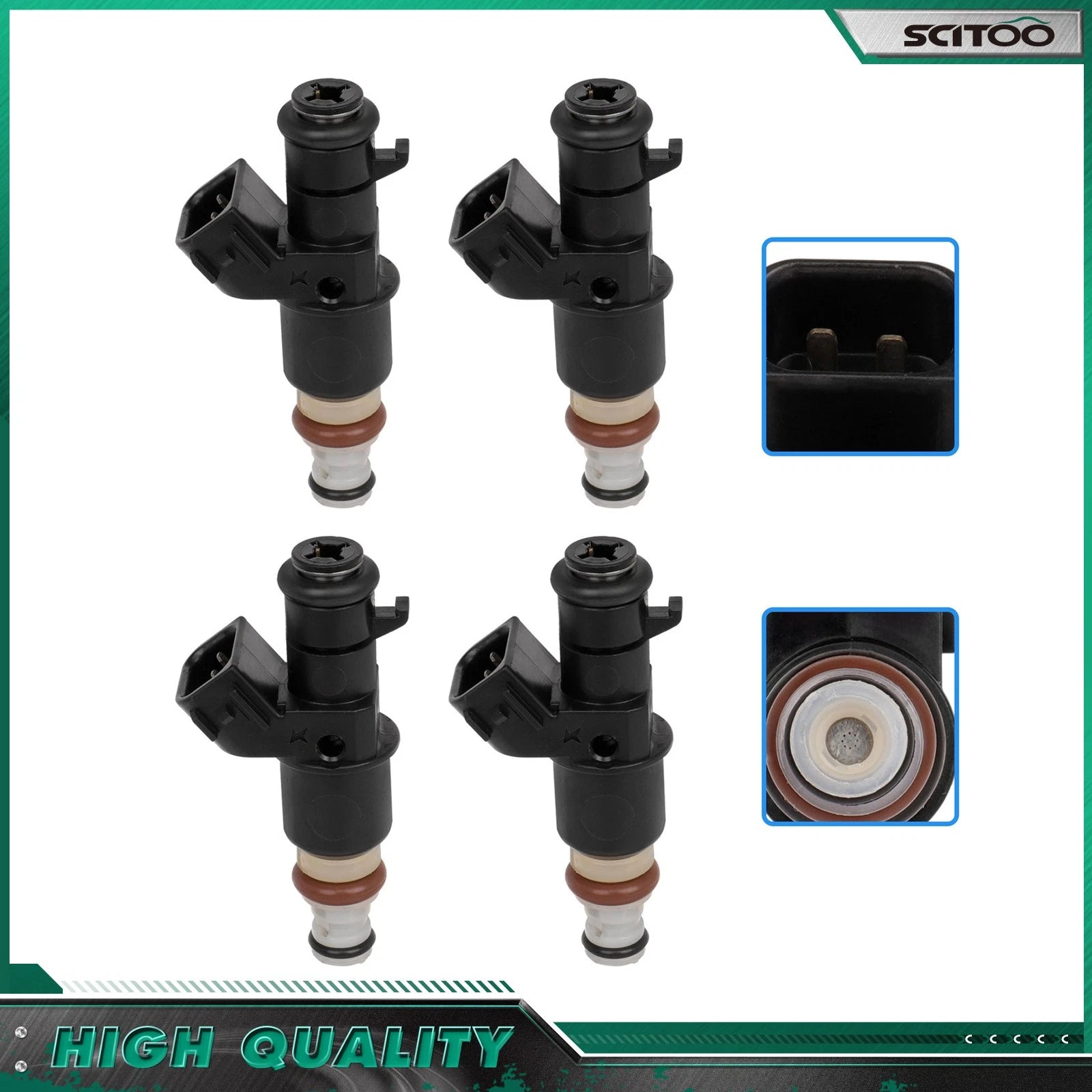 Set of 4 Fuel Injectors for Honda Civic Acura RSX TSX (2001–2006) 16450-RBB-003