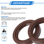 2X Oil Seal Rotary Shaft Seal FKM Rubber 30x42x7mm for Universal 