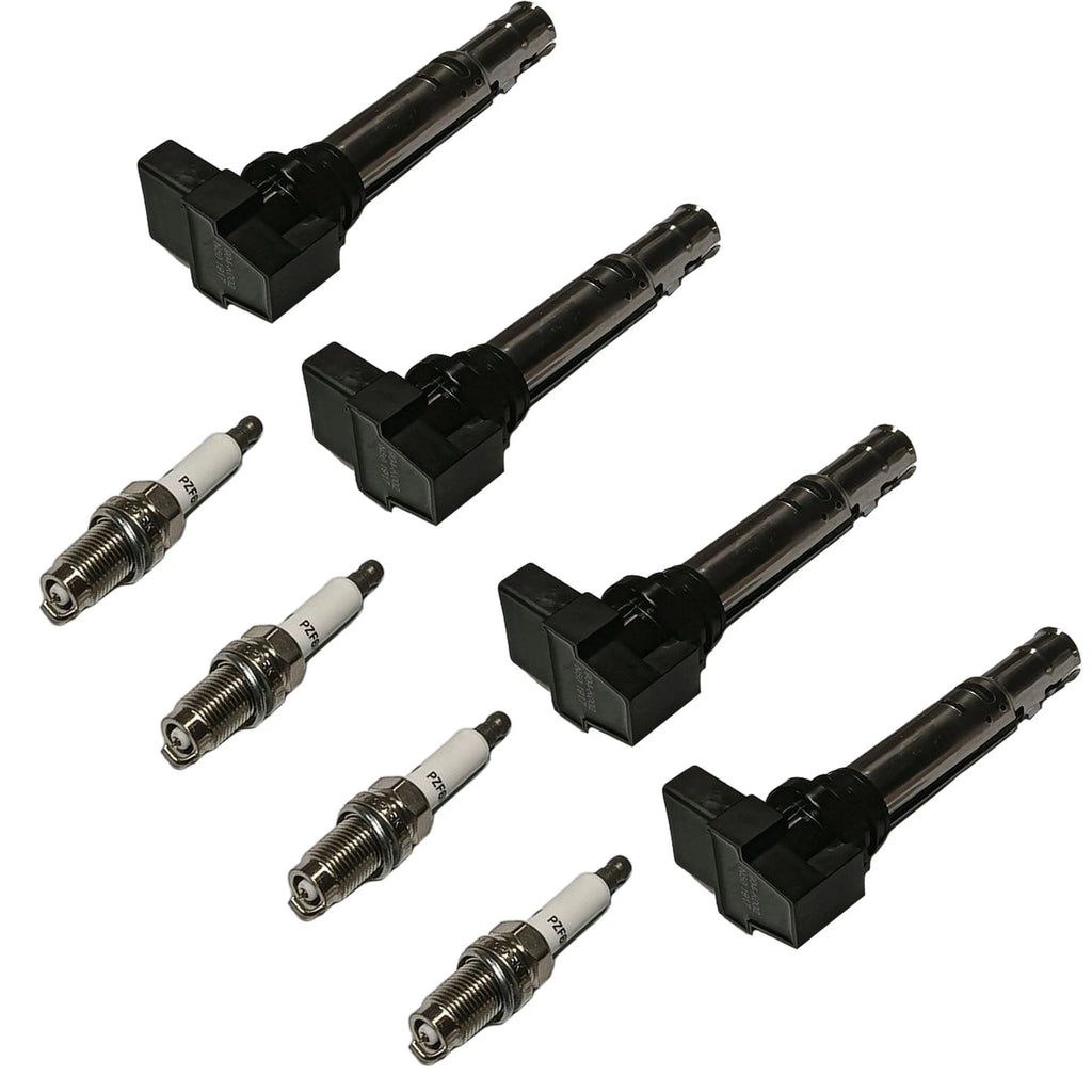 Set of 4 Ignition Coils & Spark Plugs for Volkswagen Polo (2014–2021)