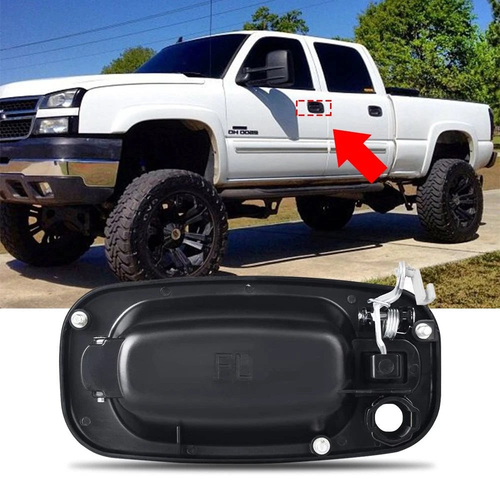 2pc Front Door Outside Left Handle for Chevy Avalanche, Silverado, GMC Yukon