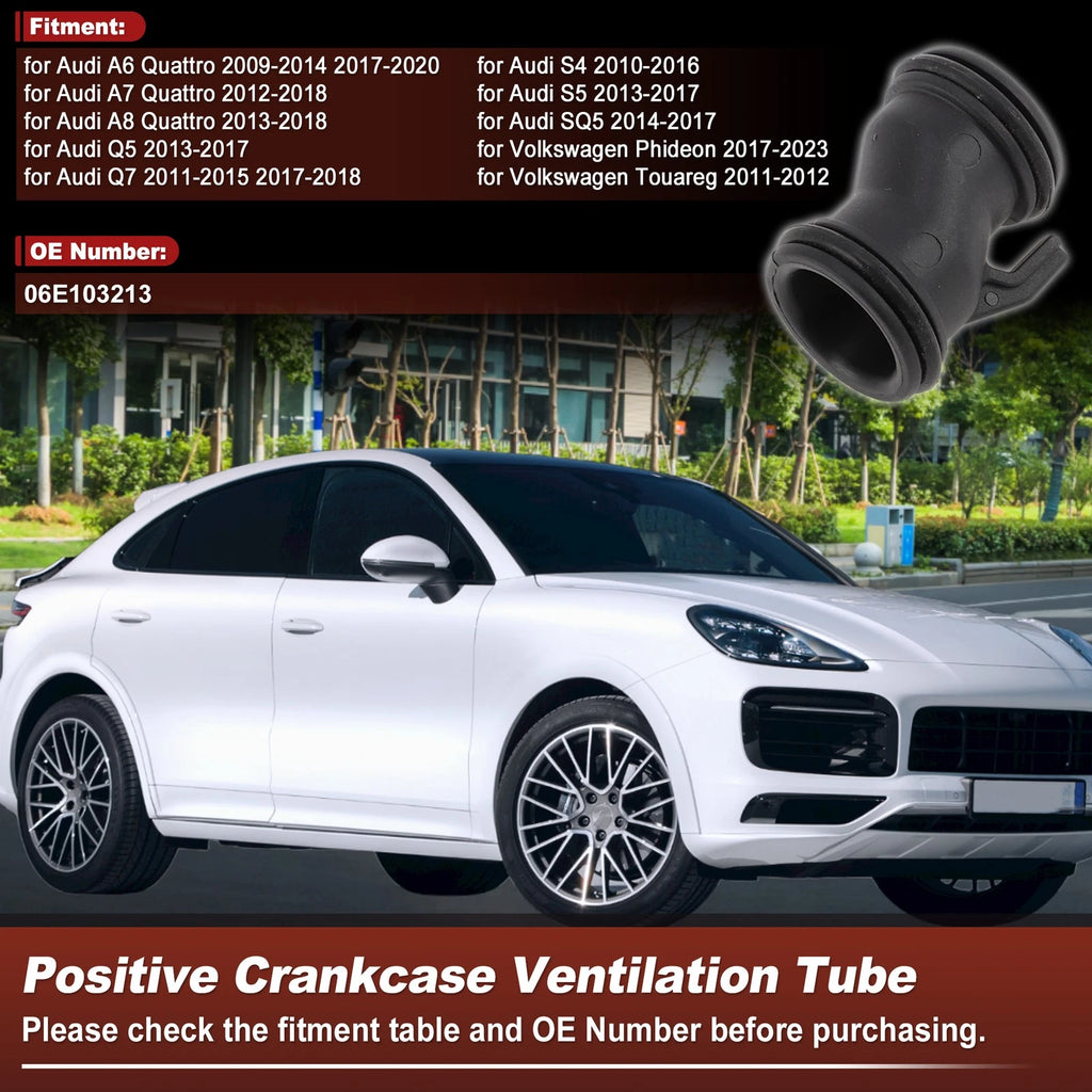 Breather Vent Tube for Audi A6 Quattro (2009–2014) 06E103213 Plastic Black