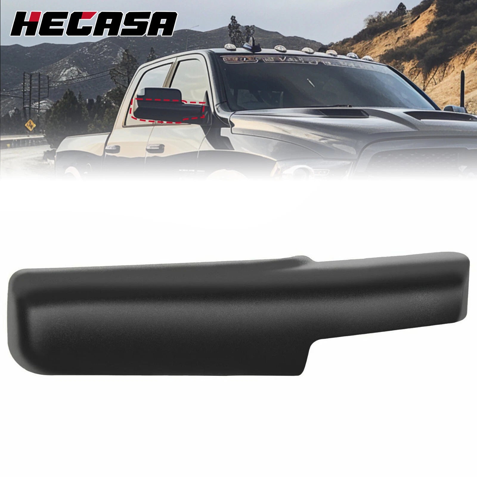 Passenger Right Side Trailer Tow Mirror Cover Cap for Dodge RAM (2014–2023)