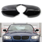 Gloss Black Side Rear Mirror Cover Caps for BMW E90 3 Series (2009-2011)