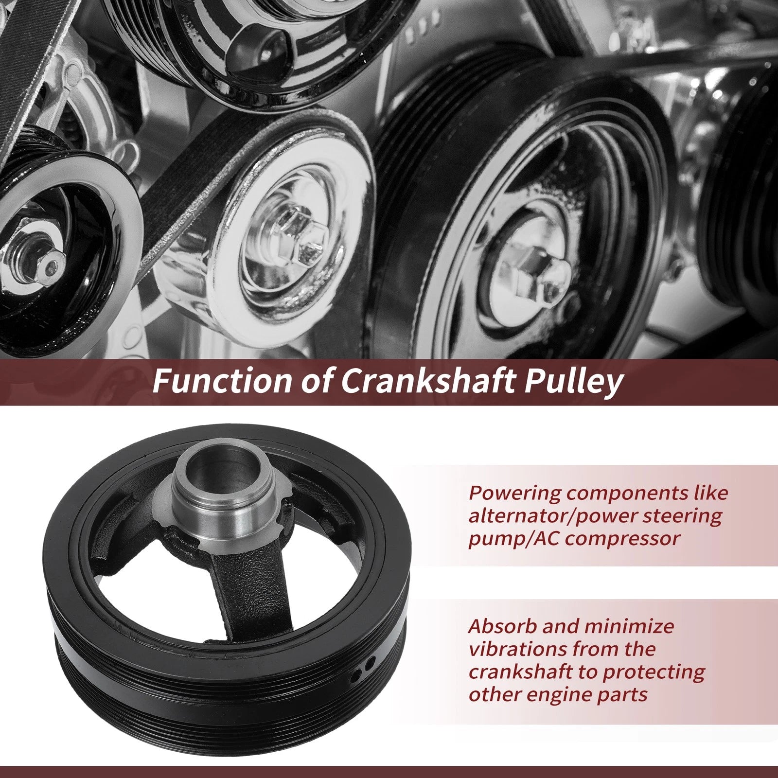 Harmonic Balancer Crankshaft Pulley for Chevy Buick Hummer (No.594-209)