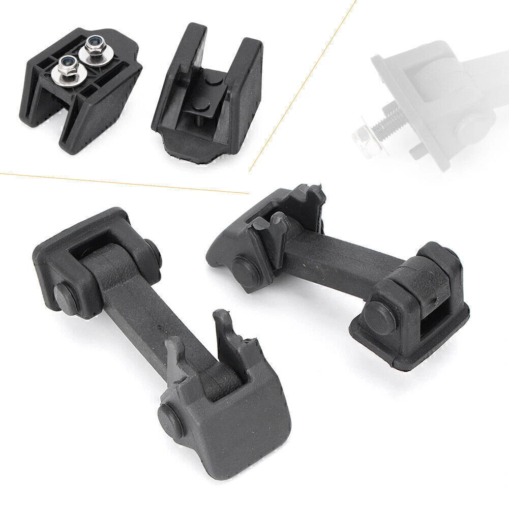 2X Hood Latch Lock Catch Mount Kit Matte Black for Jeep Wrangler JK (2007–2017)