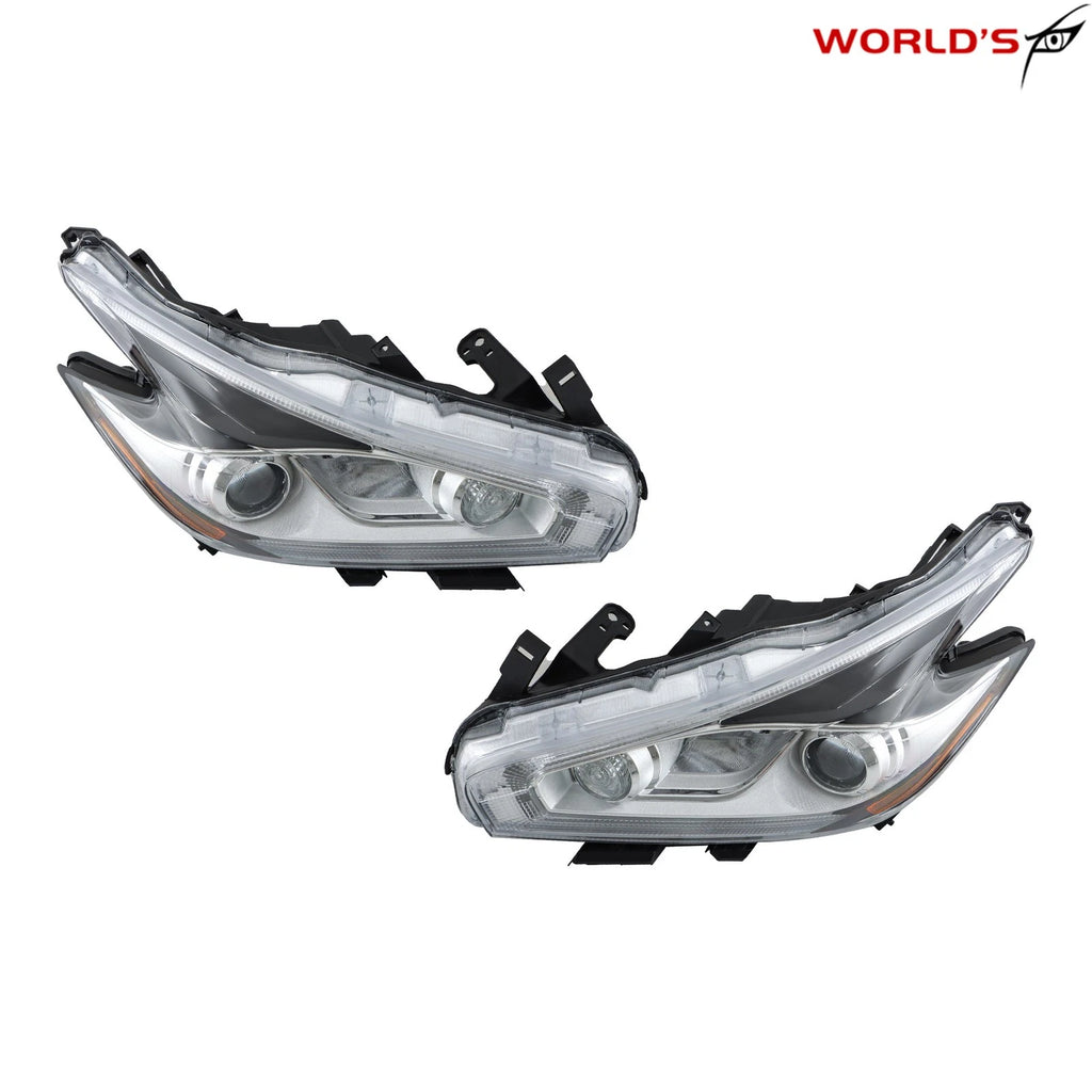 Set of 2 Halogen Headlights for Nissan Murano (2015–2018) LED DRL Projector