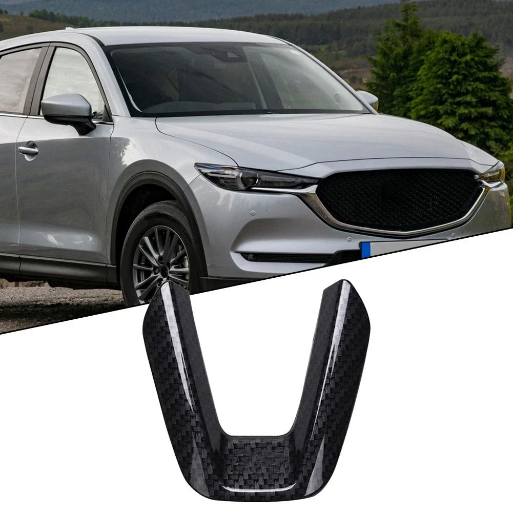 Carbon Fiber Style ABS Steering Wheel Center Trim Cover for MAZDA 3 CX-5 CX-9