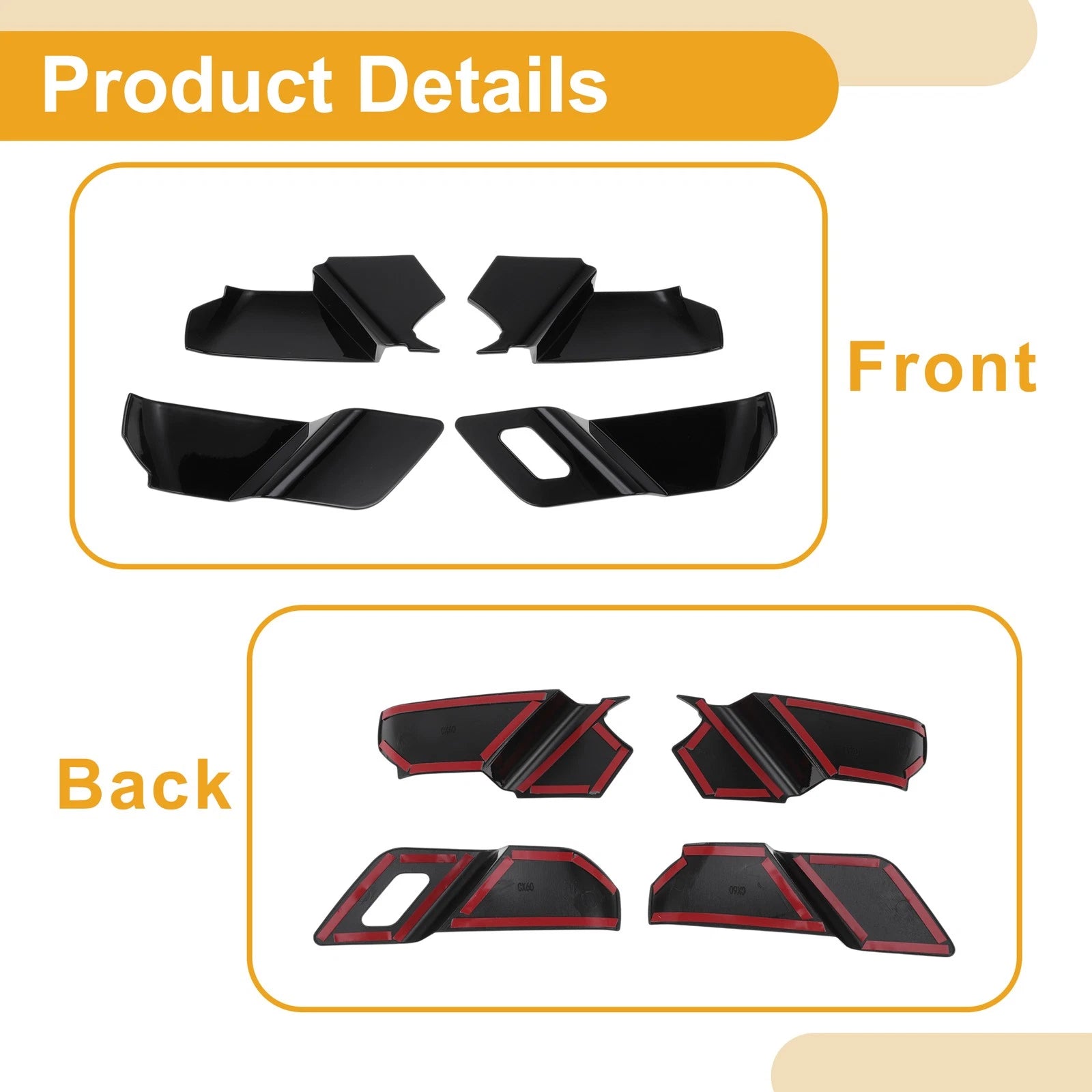 Interior Door Handle Bowl Cover Trim for Mazda CX60 (2022–2024) Black