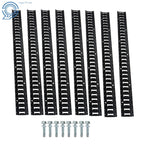 Set of 8 E-Track Tie-Down Rails for E-Track Systems (Powder-Coated Steel)