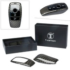 Remote Key Fob Cover for Mercedes Benz E-Class W213 (2017–2018) Carbon Fiber Black
