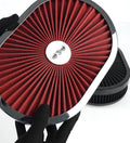 12" Oval Super Flow Thru Air Cleaner for SBC Chevy Ford (5-1/8 Carb Neck)